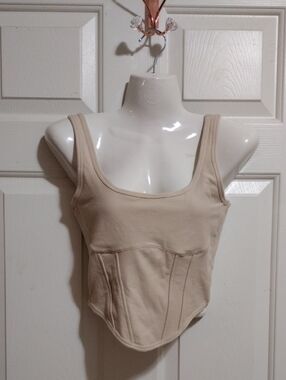 PINK Victoria's Secret Cream Cinched Corset Top Med 🆕